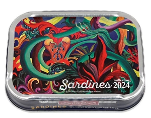 Sardines Ville Bleue 2024 Dose aus der Bretagne mit Kunstmotiv